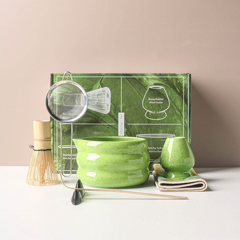 4/7PCS Japanese Matcha Set Mat - Bamboo Whisk Chasen 评论和价格