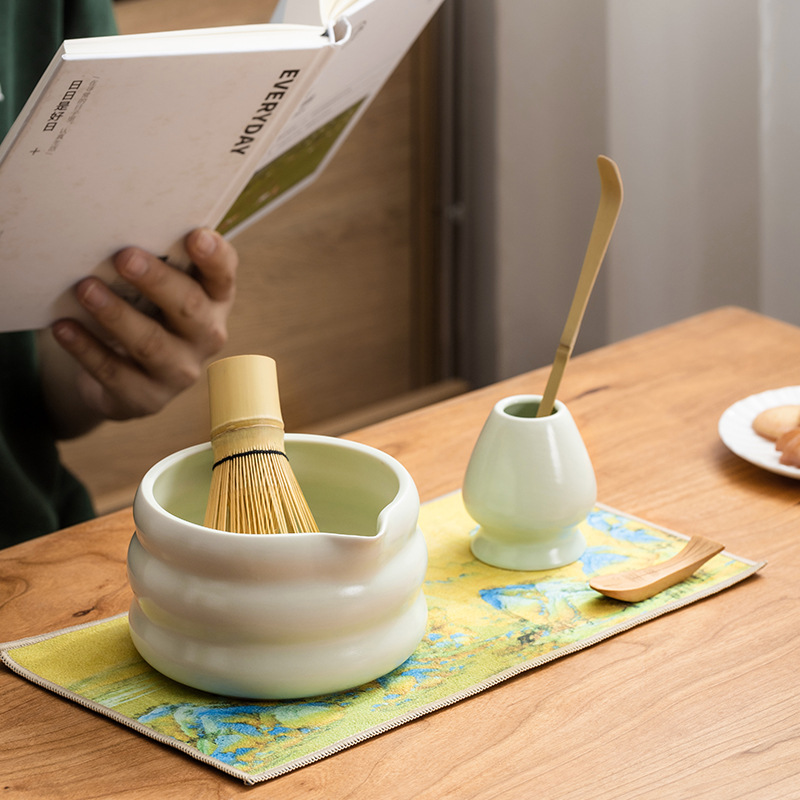 4/7PCS Japanese Matcha Set Mat - Bamboo Whisk Chasen 评论和价格