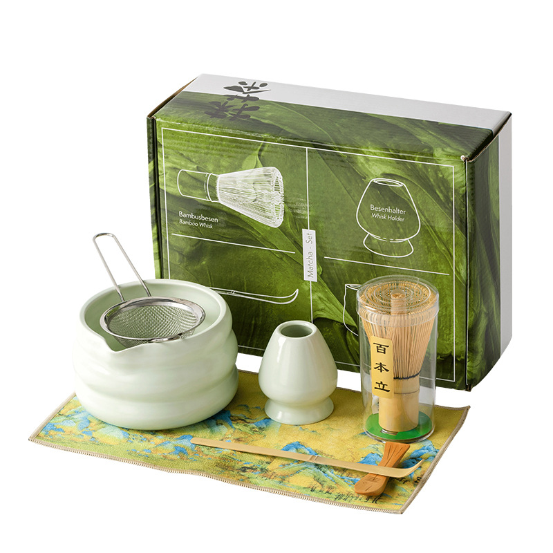 4/7PCS Japanese Matcha Set Mat - Bamboo Whisk Chasen 评论和价格