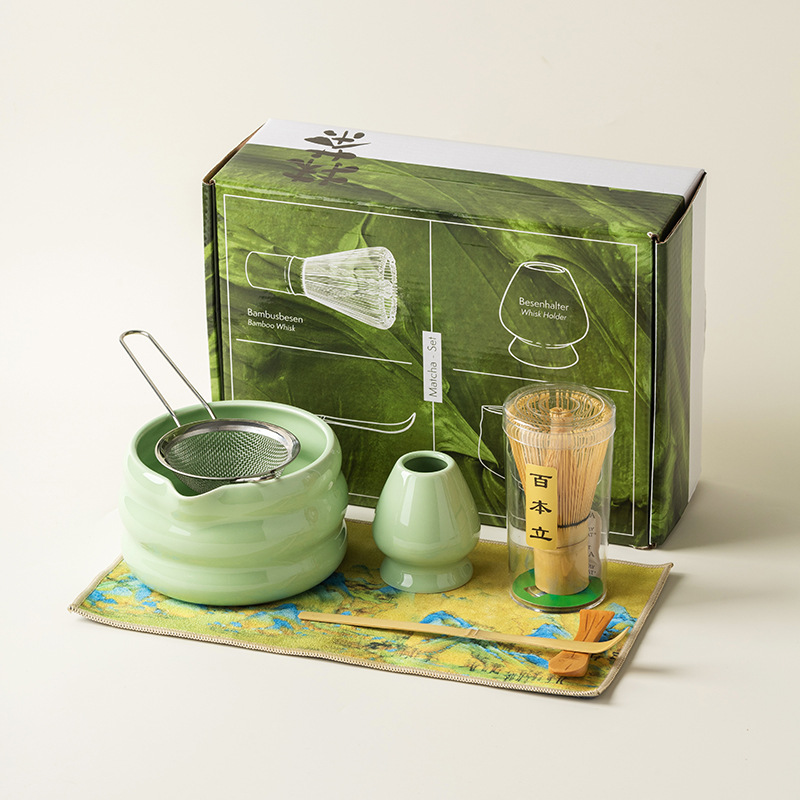 4/7PCS Japanese Matcha Set Mat - Bamboo Whisk Chasen 评论和价格
